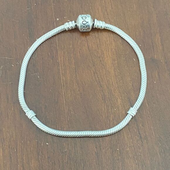 Authentic Pandora Moments Snake Chain Bracelet With Barrel Clasp 8” - Picture 1 of 2